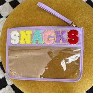 Clear SNACKS Wristlet NIP